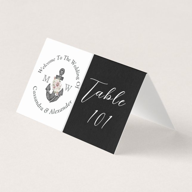 Náutica Floral Náutica Casamento Preto e Branco (Frente)