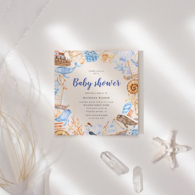 Náutica No Âmbito Do Convite Para Chás de fraldas  (Criador carregado)