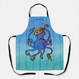 Náutica Pirata Octopus Bebendo Rum Funny