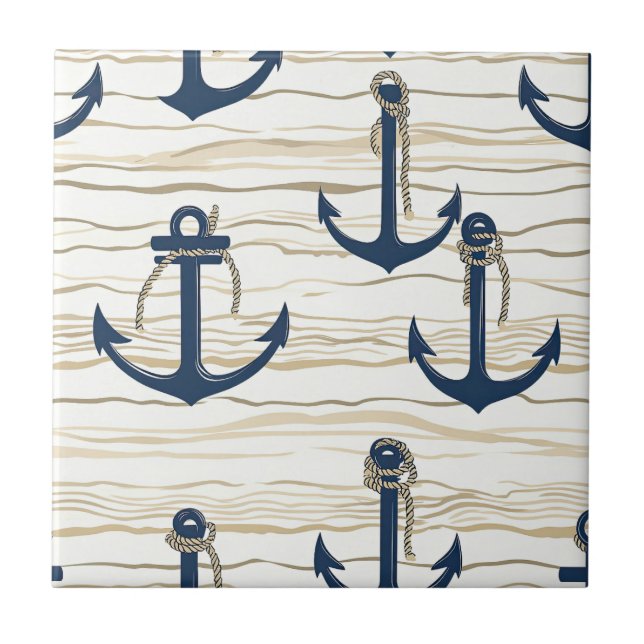 Nautical Anchor Pattern on Driftwood (1) (Frente)