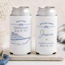 Nautical Bach Crew Koozie | Favor de Despedida de