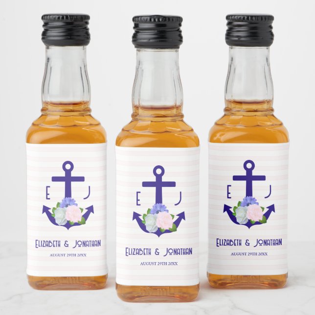 Nautical Floral Stripes Wedding (Garrafas)