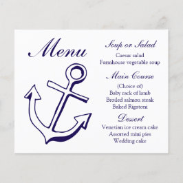 Náutico Menu Navio Marinho Ancorar Casamento Azul