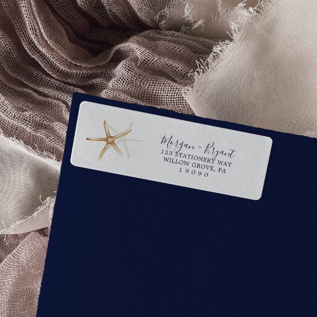 Náutico Moderno | Etiqueta de endereço de devoluçã (Criador carregado)