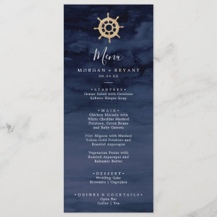 Náutico Moderno Menu Janto de Casamento de Capa