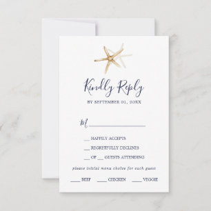 Náutico Moderno   Starfish Menu Choice RSVP Card