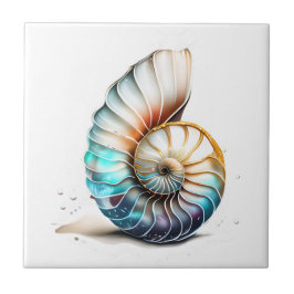 Nautilus 3D - casca iridescente de pérolas-mãe