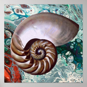 Nautilus, impressão do nautilus, arte, decoraçã