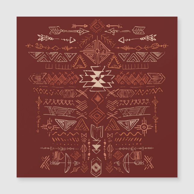 Navajo Aztec: Padrão Étnico De Doodle. (Frente)