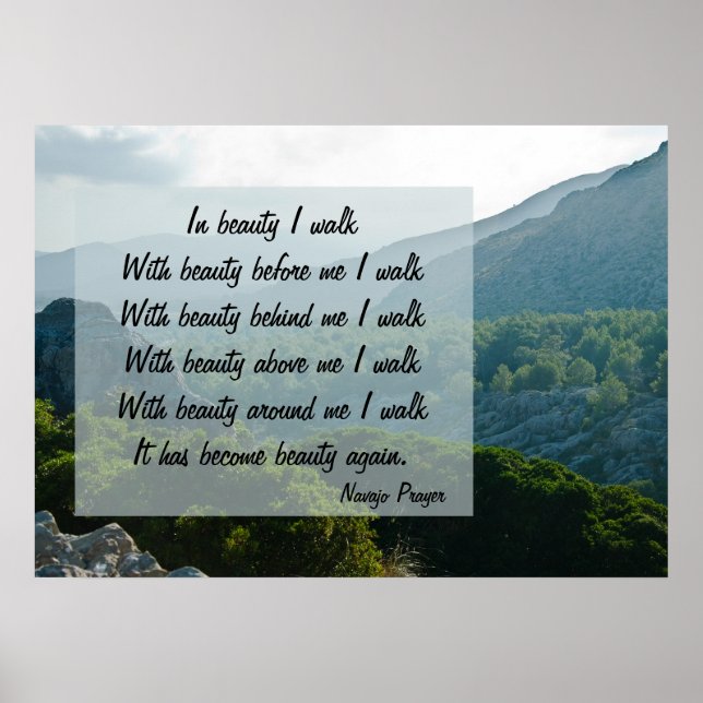 Navajo Prayer Walk in Beauty Poster (Frente)