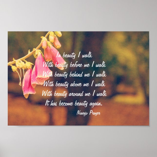 Navajo Prayer Walk in Beauty Poster (Frente)