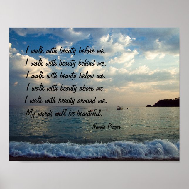 Navajo Prayer Walk in Beauty Poster (Frente)