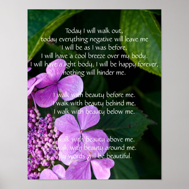 Navajo Prayer Walk in Beauty Poster (Frente)