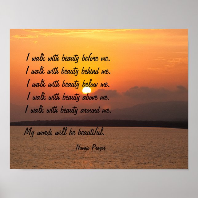 Navajo Prayer Walk in Beauty Poster (Frente)