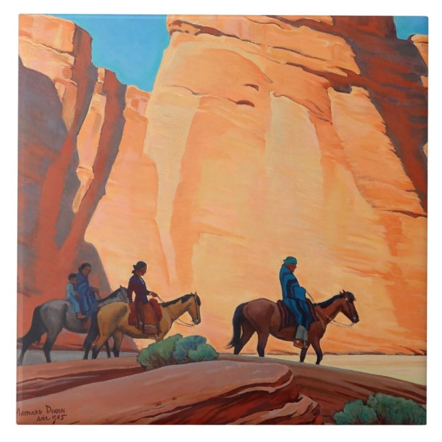 "Navajos in a Canyon", por Maynard Dixon (Frente)