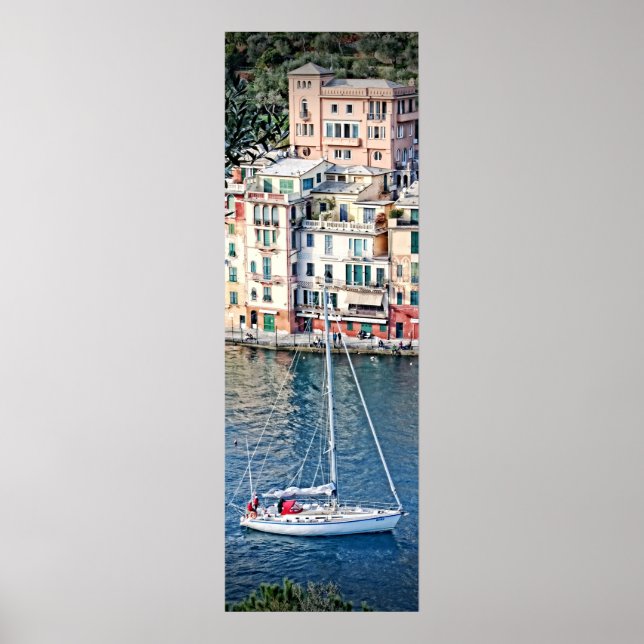 Navegação até Portofino, Poster de Itália 36x12 (Frente)