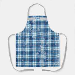  Navidad Elegante Cuadriculado Azul 