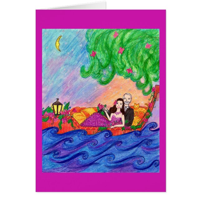 Navigação no cartão do por do sol com um gato (Frente)