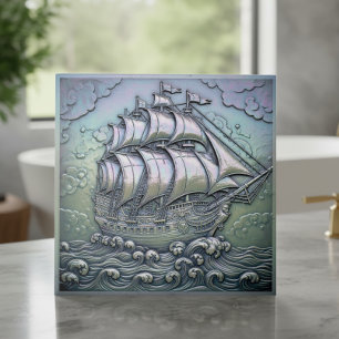 Navio à Vela Iridescente Metálico ID1223