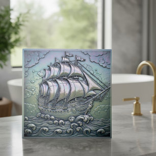 Navio à Vela Iridescente Metálico ID1223