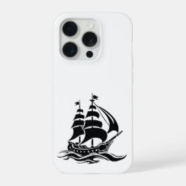 Navio à Vela Sombra – Ilustração Oceânica Vintage