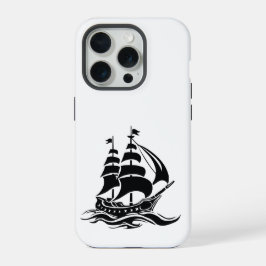 Navio à Vela Sombrio – Ilustração Oceânica Vintage