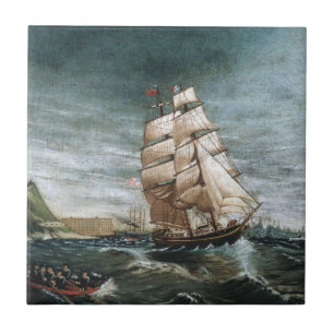Navio Clipper no Porto de Nova York 1890