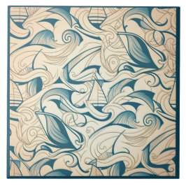 Navio náutico e arte cerâmica no mar Themed n.o 11