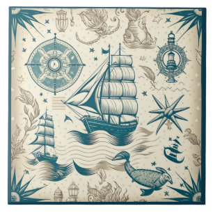 Navio náutico e arte cerâmica no mar Themed n.o 18