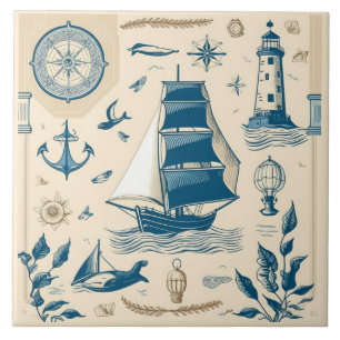 Navio náutico e Arte cerâmica no mar Themed n.o 20