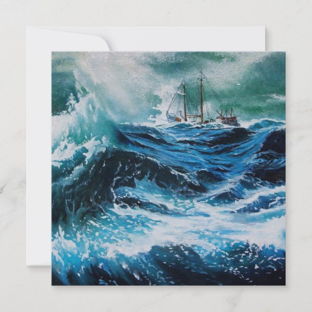 Navio no mar em tempestade (Frente)