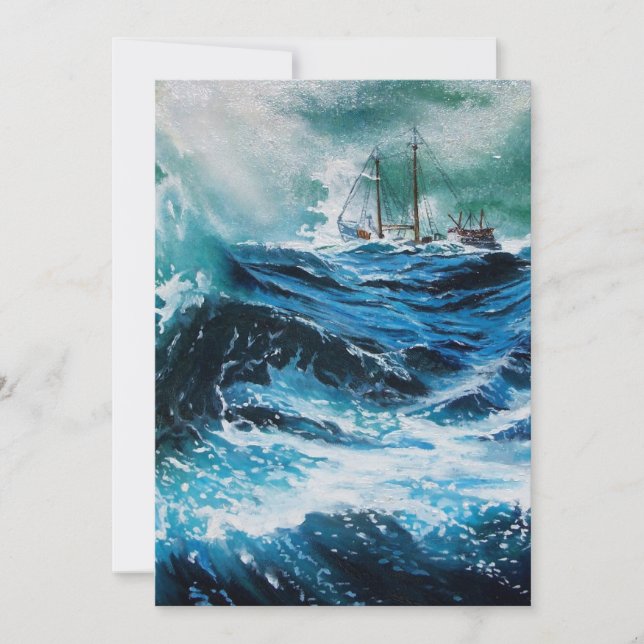 Navio no mar em tempestade (Frente)