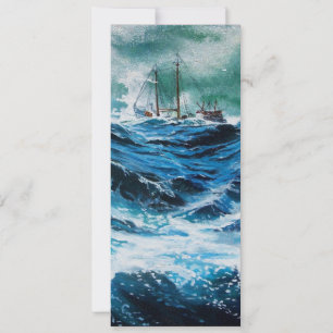 Navio no mar em tempestade