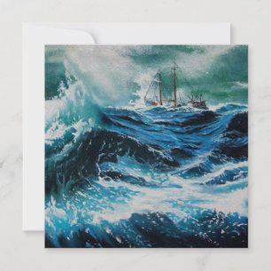 Navio no mar em tempestade