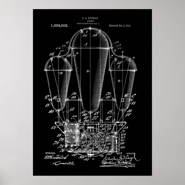 Navio Steampunk Patent Poster (Frente)