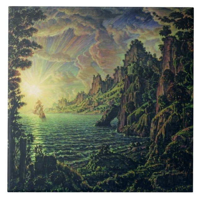 Navios: Noite do Sol (por Konstantin Bogaevsky) (Frente)