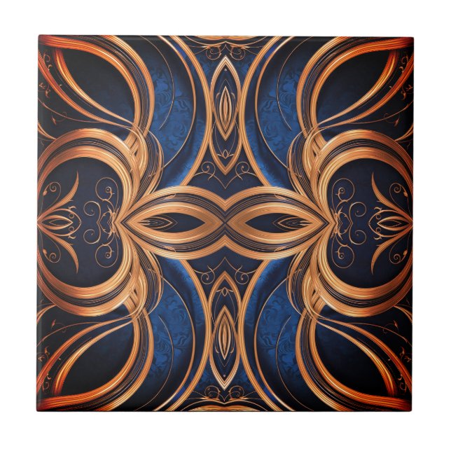Navy Blue Elegance in Curved Symmetry (Frente)