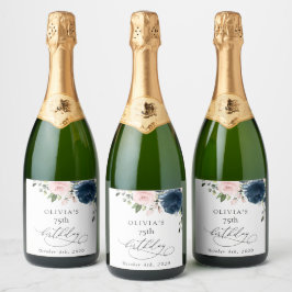 Navy Blue Flowers, Pink Flowers, Boho, Birthday