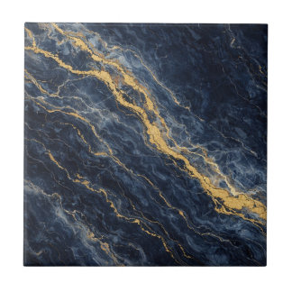 Navy Blue & Gold Natural Marble – Luxury