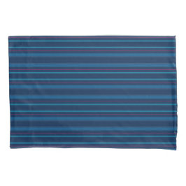 Navy Blue Lines Stripes Pillow Case Nautical