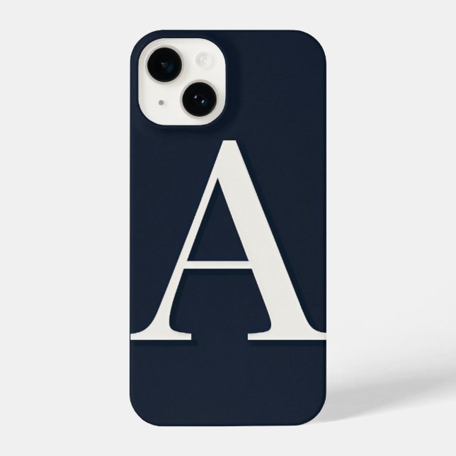 Navy Blue Phone Case with Bold White Trendy (Verso)