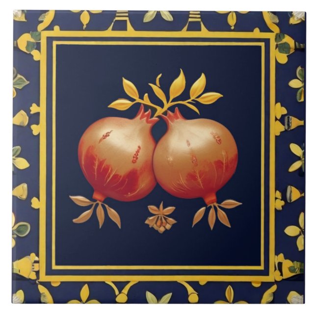 Navy Blue Pomegranates Mediterranean Pomegranate (Frente)