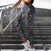 Navy Candy Cane Holly Natal Feriado