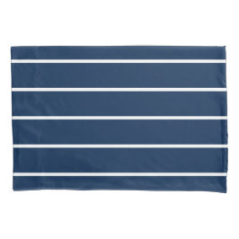Navy Dark Blue Stripes Pillowcase