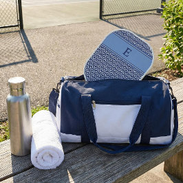 Navy Geometric Chevron Monogram Design