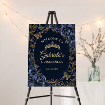 Navy Gold Quinceanera Welcome