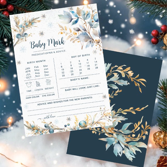 Navy Gold Winter Baby Shower Predictions & Advice  (Criador carregado)
