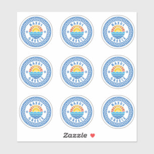 Naxos Island, Grécia com vários adesivos