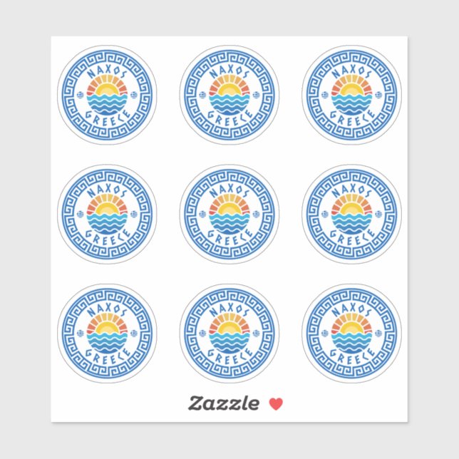 Naxos Island, Grécia com vários adesivos (Folha)