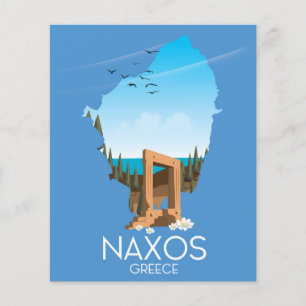 Naxos Mapeiam o poster de viagens grego.